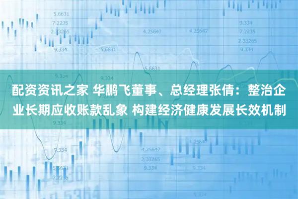 配资资讯之家 华鹏飞董事、总经理张倩：整治企业长期应收账款乱象 构建经济健康发展长效机制